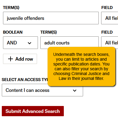 JSTOR Search for CJ and Law JSTOR Search for CJ and Law