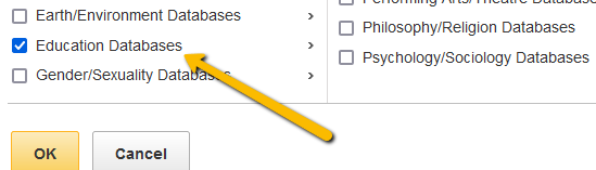 Education Databases Check Box